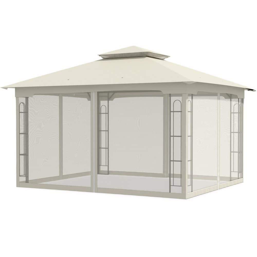 COOS BAY 13 Ft. W x 11 Ft. D Steel Patio Gazebo with Netting