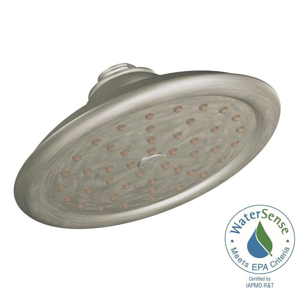 Moen S6310EPBN ExactTemp 7" Eco-Performance Single Function Rainshower Showerhead with Immersion Technology, Brushed Nickel