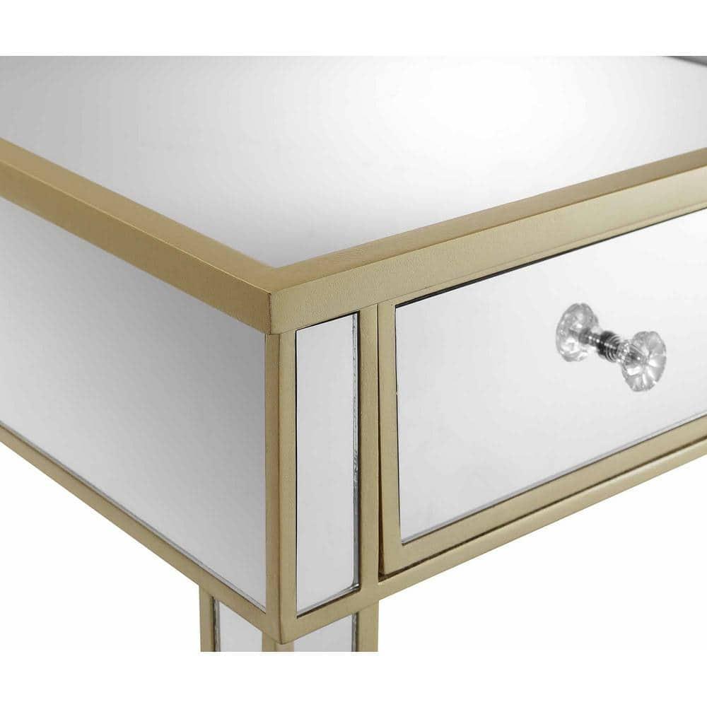 Convenience Concepts Gold Coast Mirrored End Table with Drawer, Multiple Colors