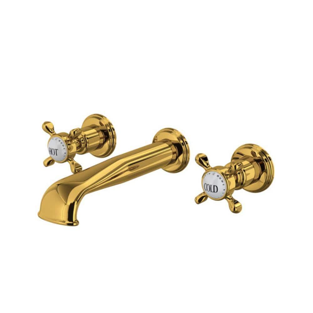 Edwardian Wall Mount Lavatory Faucet Trim With U-Spout
