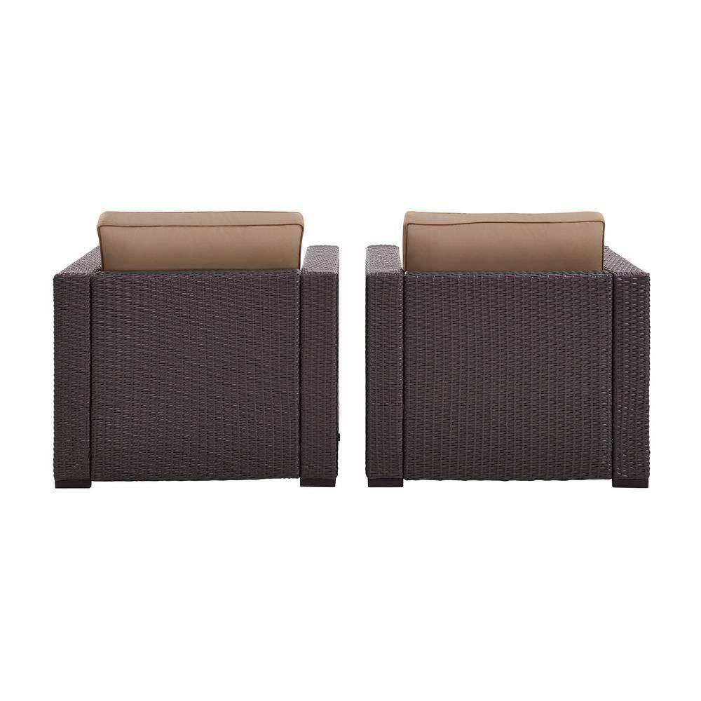 Biscayne 2pc Outdoor Wicker Chairs - Mocha - Crosley