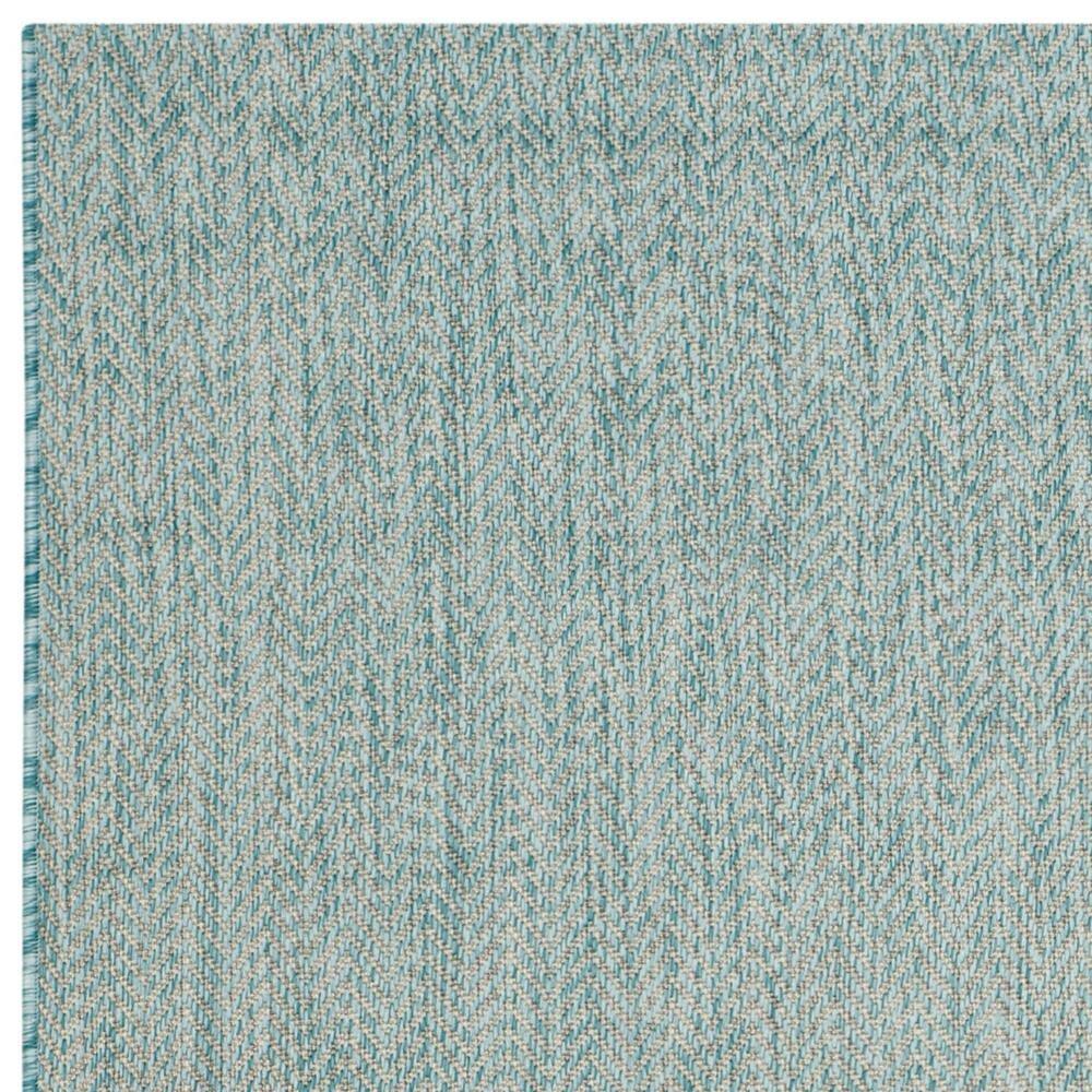 Courtyard CY8022 Power Loomed Indoor and Outdoor Area Rug - Aqua/Grey - 4'x5'7" - Safavieh