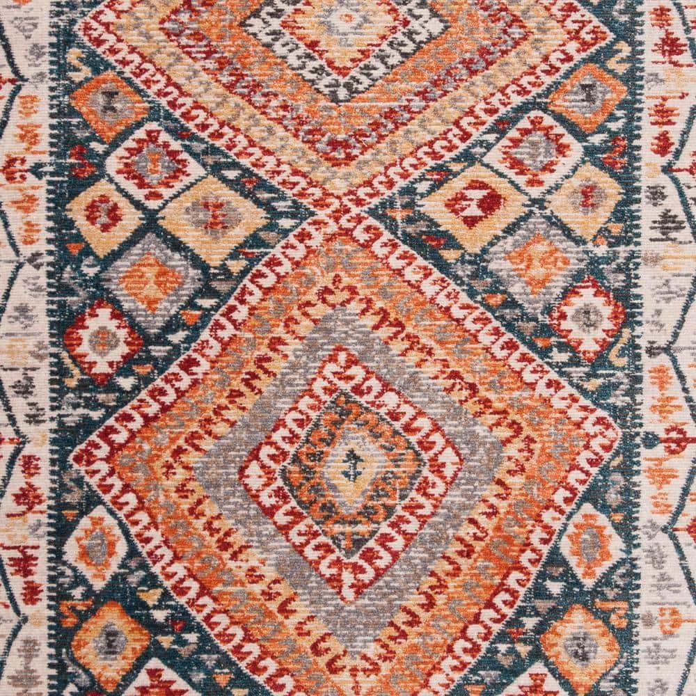 Farmhouse FMH816 Power Loomed Area Rug - Ivory/Navy - 4'0" X 5'4" - Safavieh.