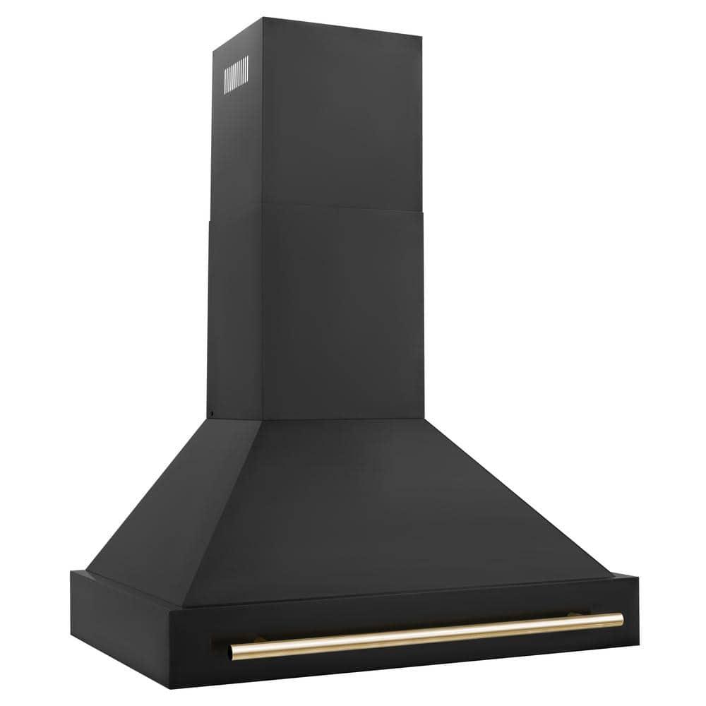 ZLINE ZLINE 36 in. Black Stainless Steel Range Hood W/ Black Stainless Steel Handle (BS655-36-BS) BS655-36-BS