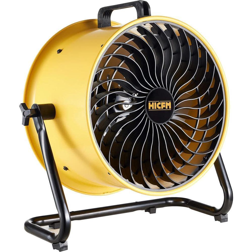 HiCFM 16" High-velocity Drum Air Circulator Fan 2800 CFM Large Airflow Turbo Shop Floor Fan with 360-degree Pivoting Head, 3-speed 1/4 HP Motor
