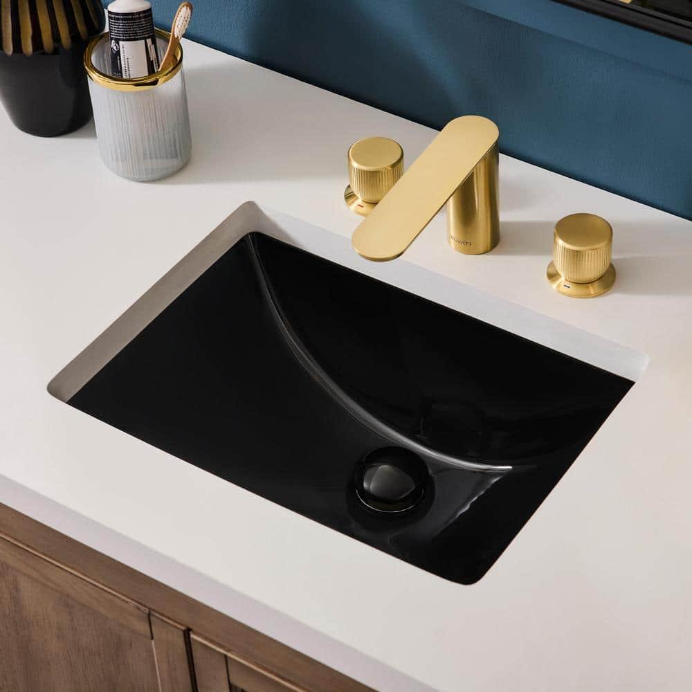 Ruvati 17 x 12 inch Undermount Bathroom Rectangular Porcelain Ceramic Sink with Overflow