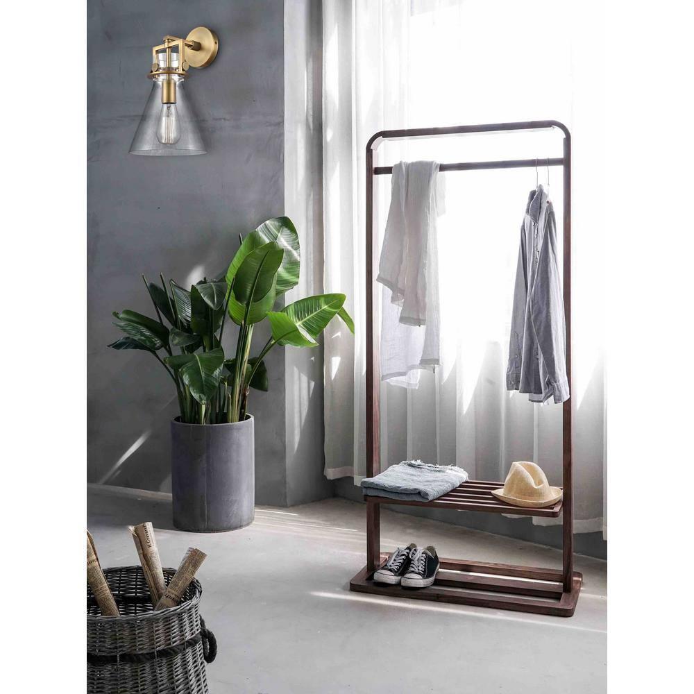 411-1W-BB-8CL-Innovations Lighting-Newton-One Light Wall Sconce-8 Inches Wide by 14.5 Inches High