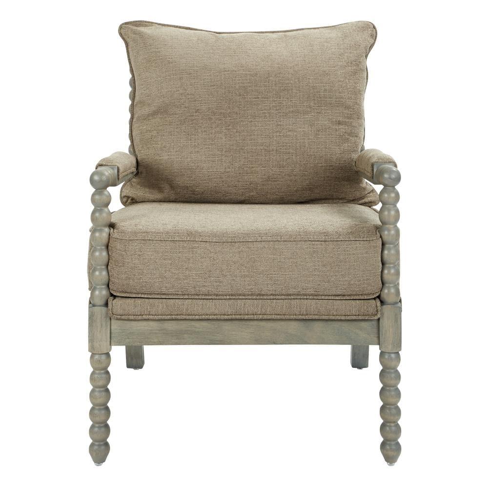 OSP Home Furnishings Abbott Chair in Dolphin Fabric with Brushed Grey Base K/D