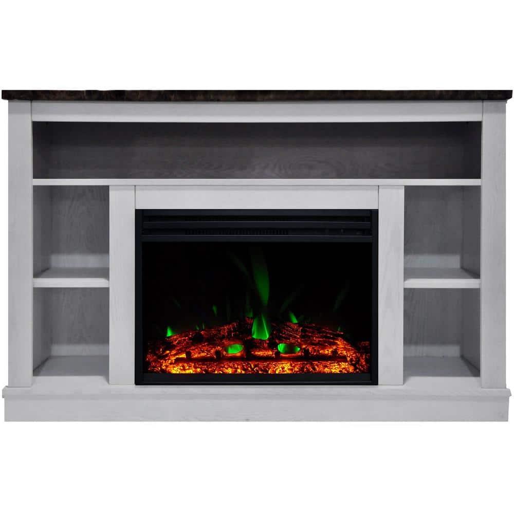 Cambridge Seville Freestanding Fireplace Mantel TV Stand with Storage Shelves and 1500W Electric Heater Insert