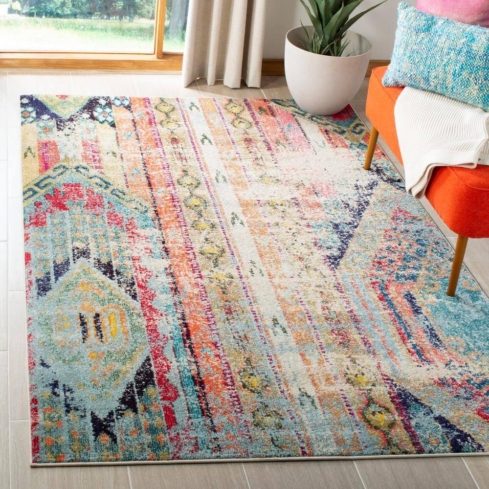 Monaco MNC222 Power Loomed Indoor Area Rug - Multi - 5'x5' - Safavieh