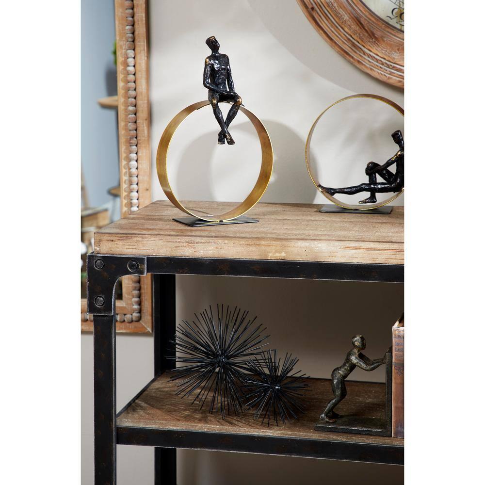 9" x 15" Black Polystone People Sculpture, by DecMode