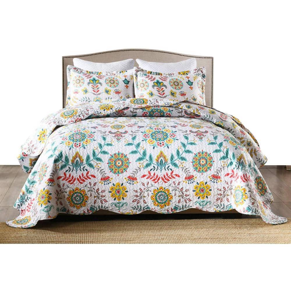 Bohemian Floral Quilt Set