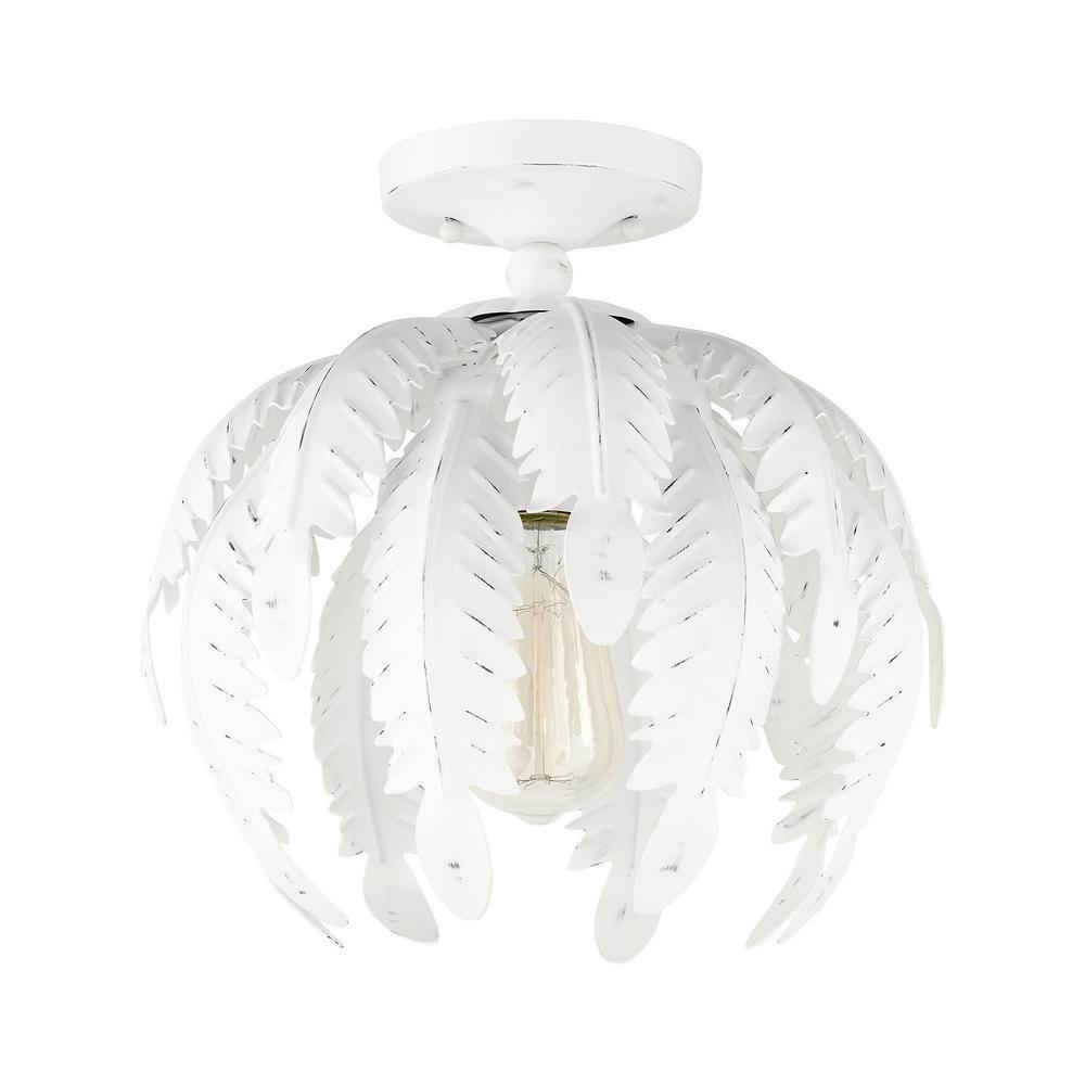 Livex Lighting Acanthus 1 - Light Semi-Flush Mount in  Antique White