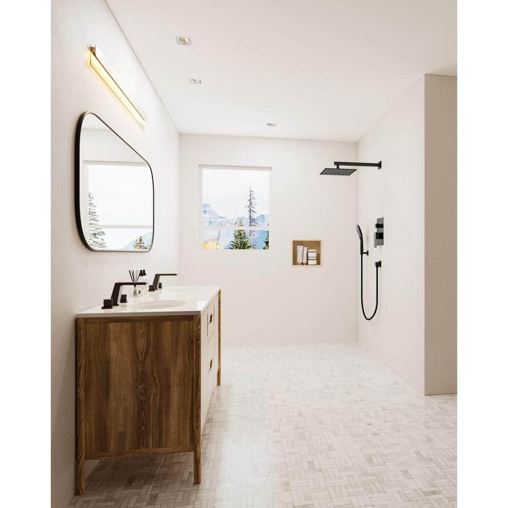 YAWWALK 10" Shower Head with 3-Spray Patterns Handheld in Matte Black (Valve Included)