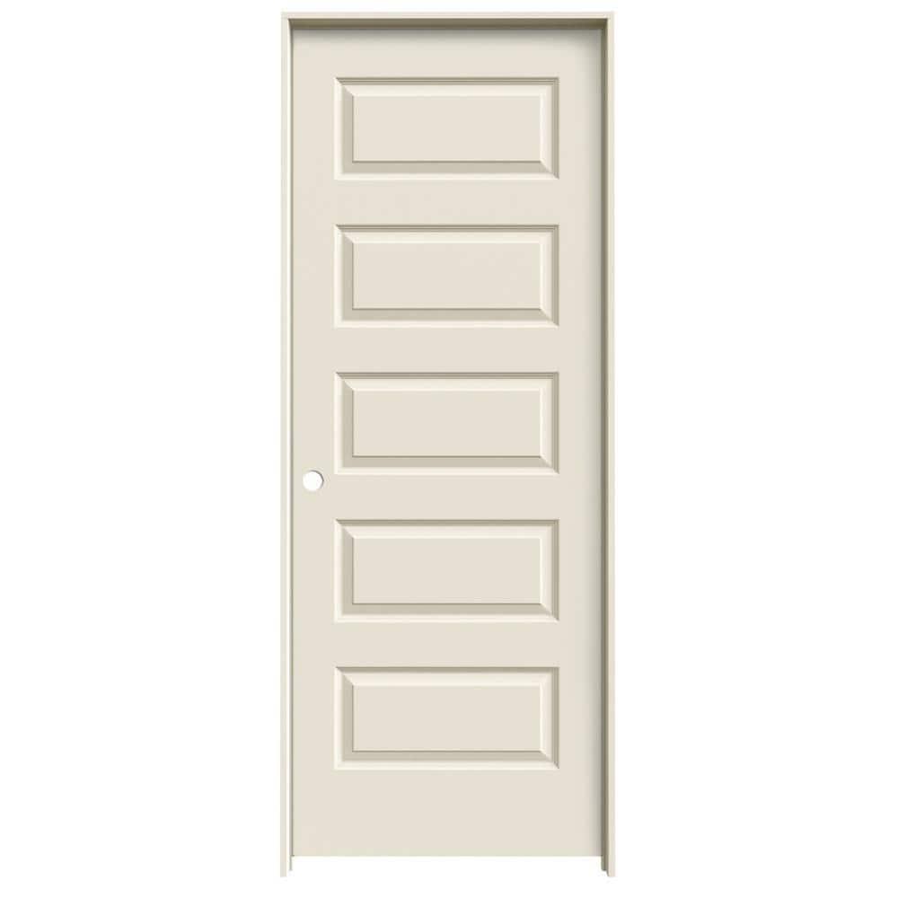 30 in. x 80 in. Smooth Rockport Right-Hand Solid Core Primed Molded Composite Single Prehung Interior Door
