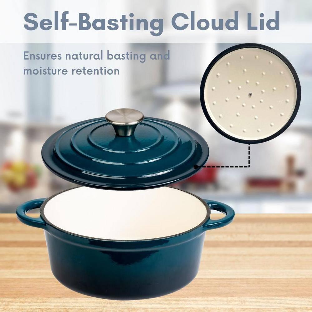 Lexi Home Enameled Cast Iron Round Dutch Oven