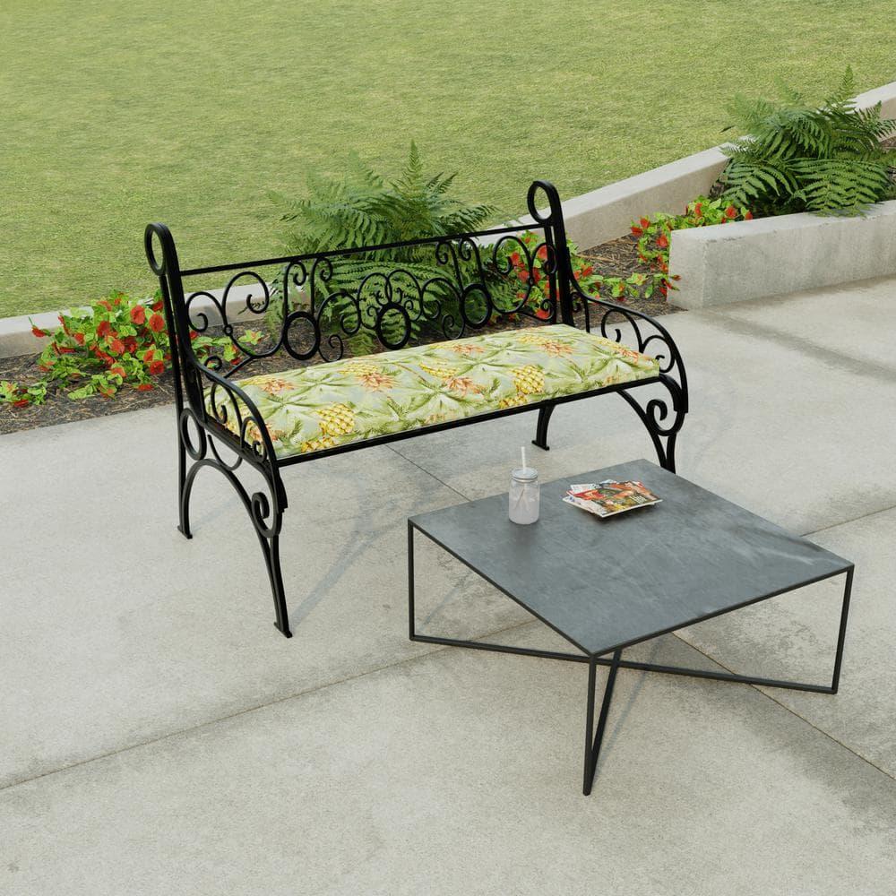 Jordan Manufacturing Sunbrella 48" x 18" Canvas Rust Solid Rectangular Outdoor Settee Swing Bench Cushion with Ties