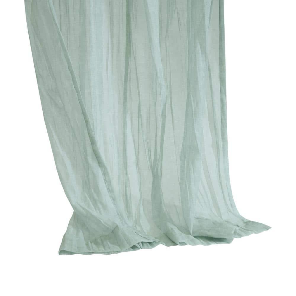 Habitat Paloma Sheer Dual Header Stylish and Functional Curtain Panel 52" x 84" Pale Thyme