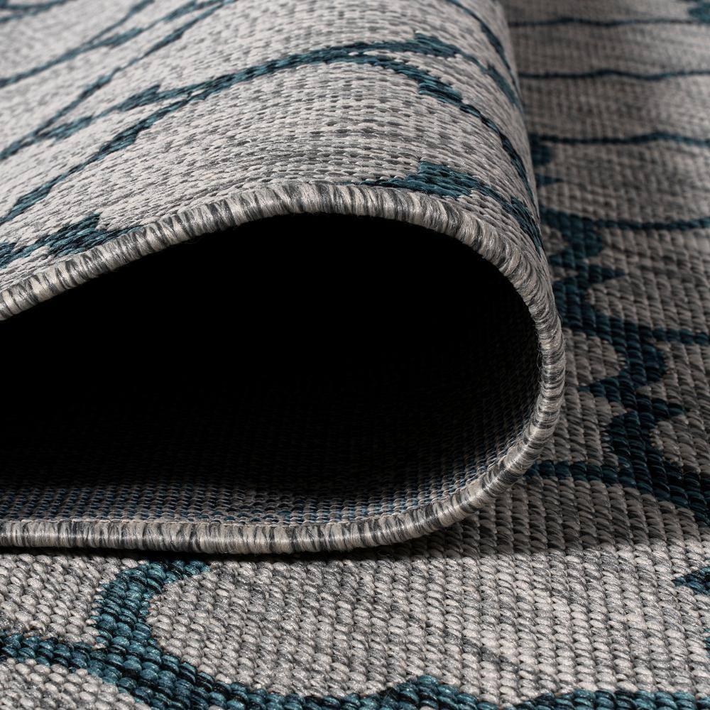 8'x10' Arabesque Ogee Trellis Indoor/Outdoor  Area Rug, Gray/Teal - JONATHAN Y