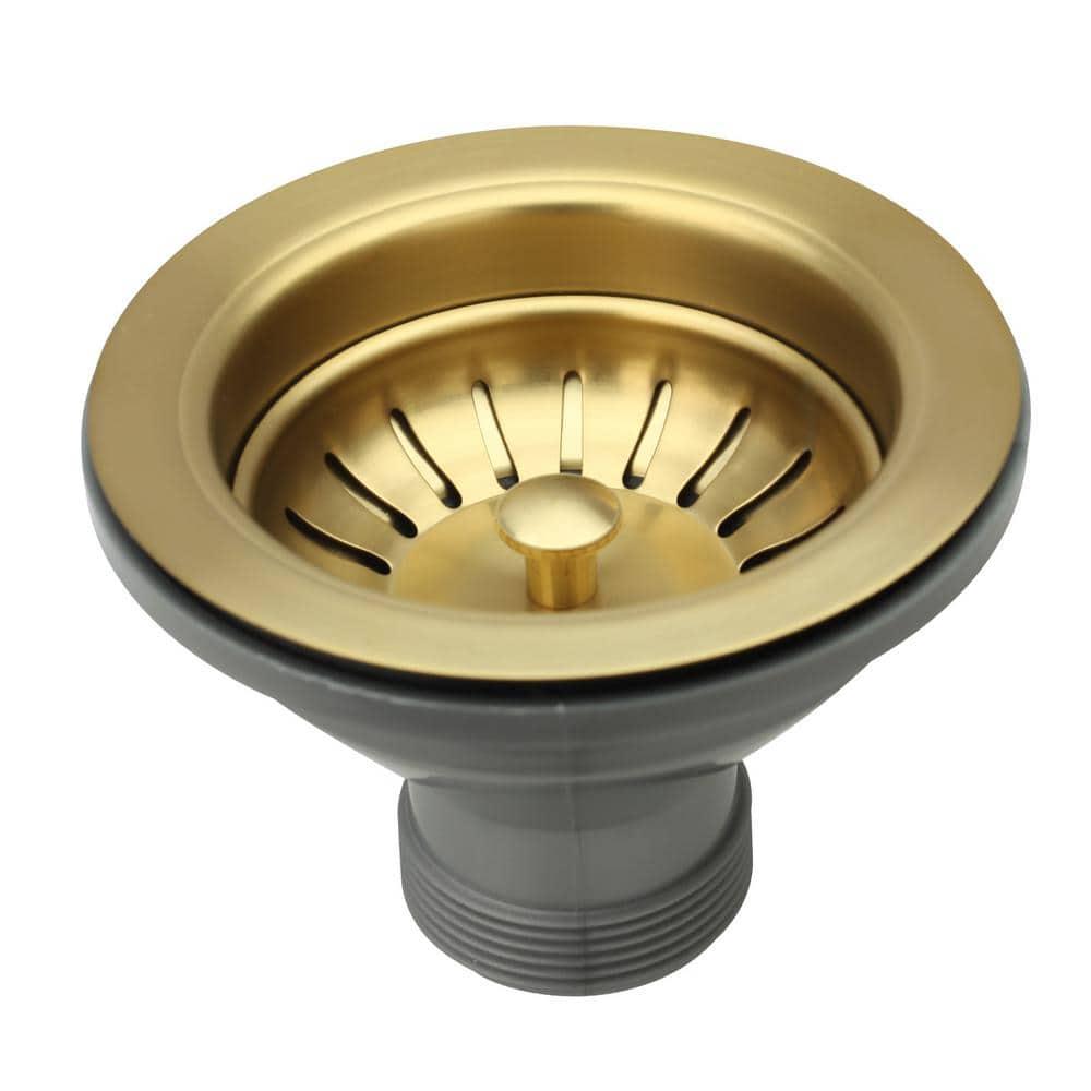 Brushed Gold Brass Kitchen Sink Strainer Stopper