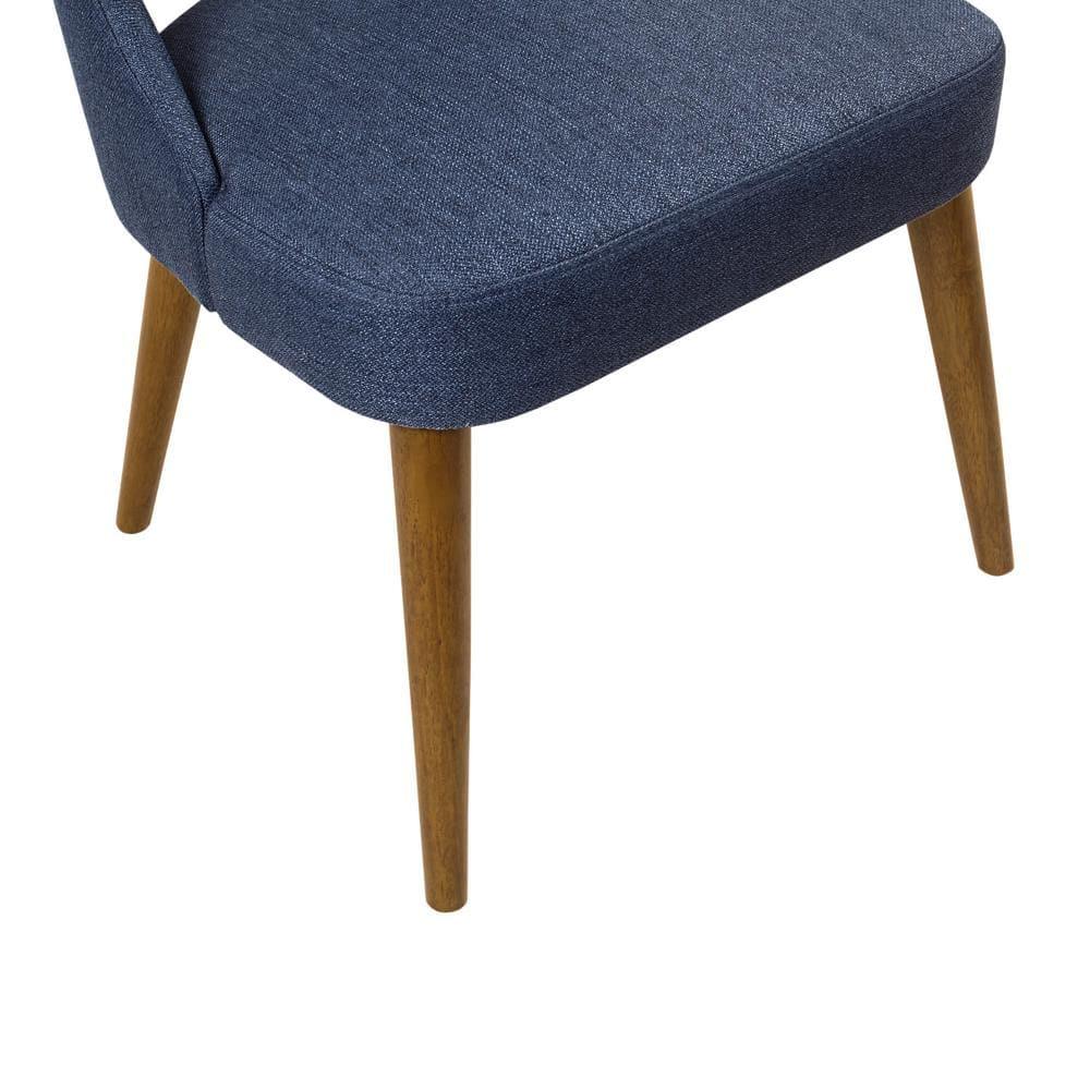 Ink+Ivy Set of 2 Nola Dining Side Chairs Navy: Upholstered, Wood Legs, Modern Style, Foam Cushion