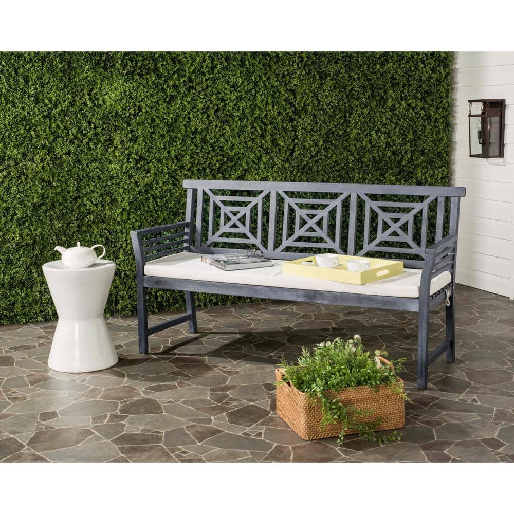 Del Mar 3 Seat Bench - Outdoor - PAT6737 - Ash Grey/Beige - Safavieh