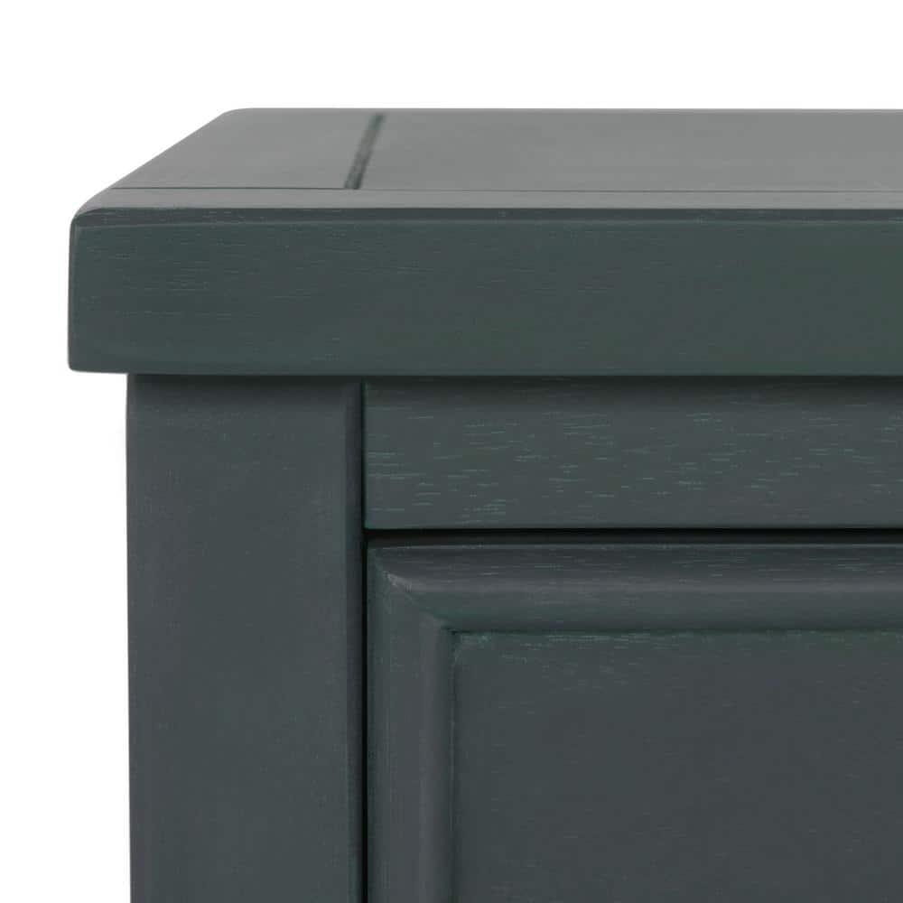 Toby Accent Table with Storage Drawers - Dark Teal - Safavieh.