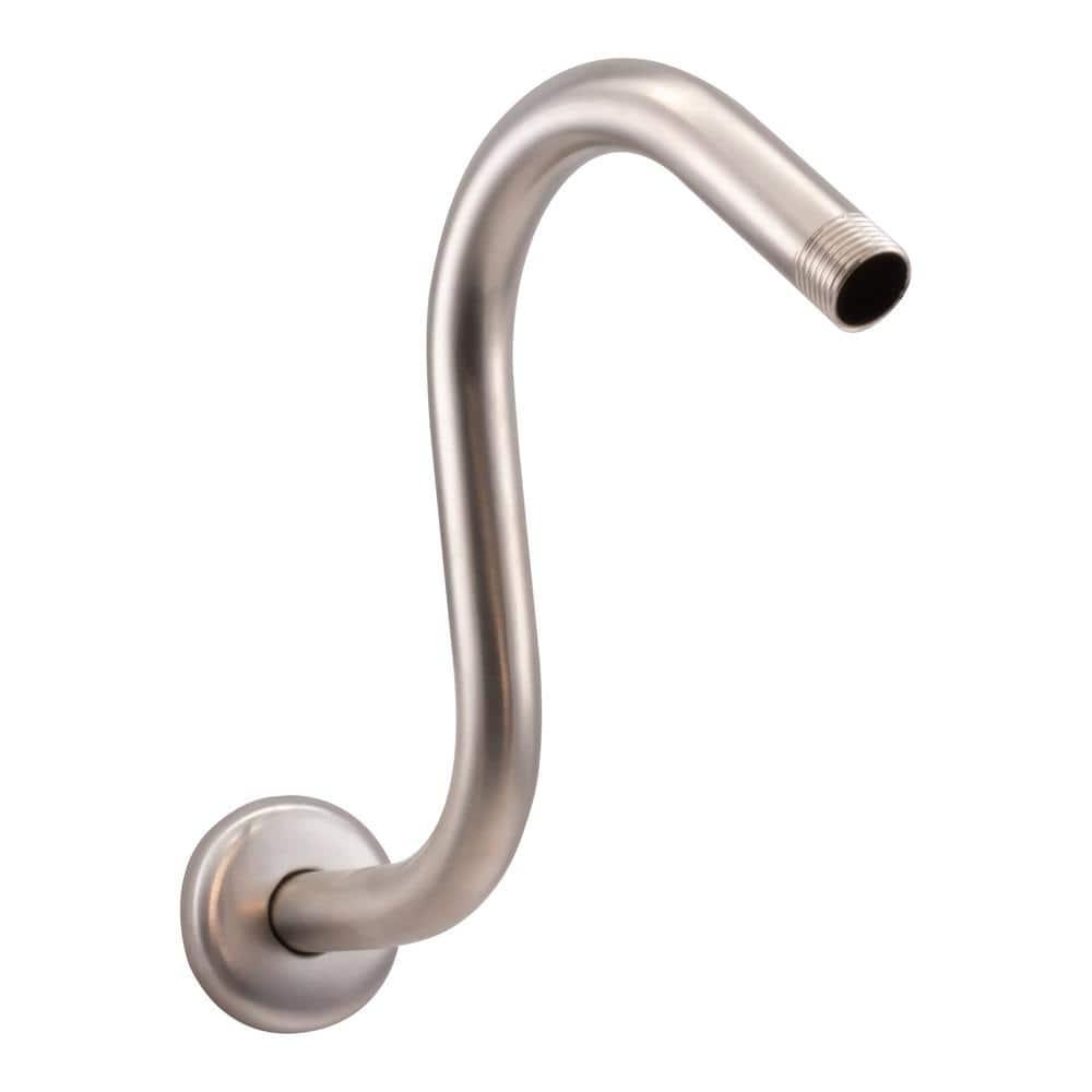 6" Round Thin 5-Function Adjustable Spray Shower Head with 8" S-Shaped Wall Mount Arm