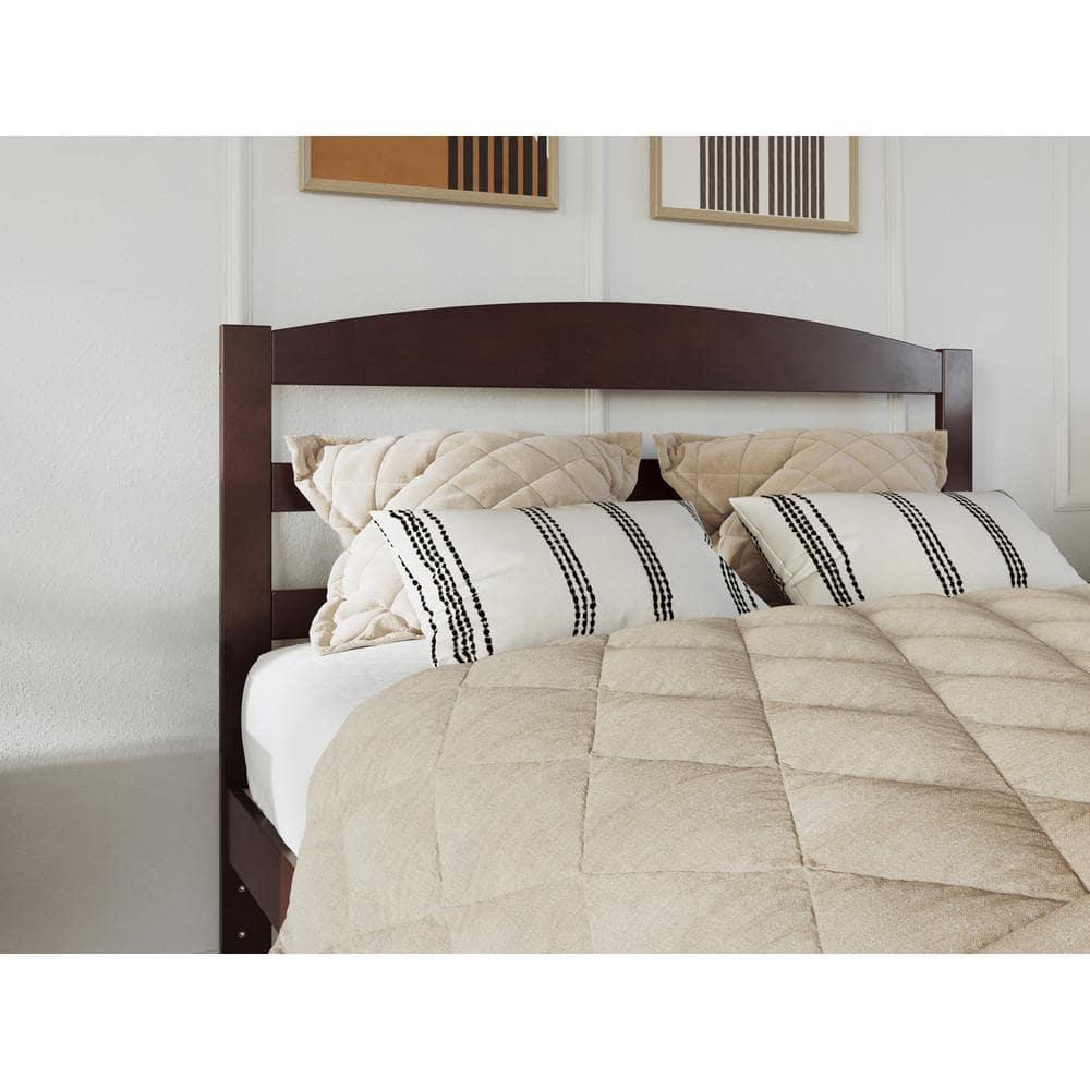 AFI Warren Solid Wood Queen Bed w/ Footboard & 2 Drawers in Walnut