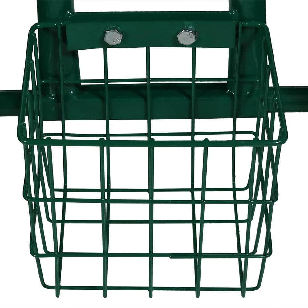 SunnyDaze Decor Steel Extendable Steering Handle Swivel Seat & Basket Garden Carts