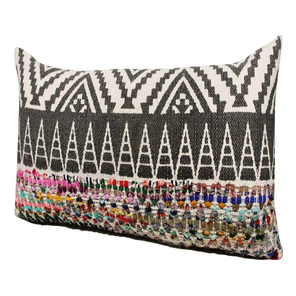 LR Home Nomad 14" x 36" Rainbow Chevron Cotton Blend Adult Decorative Throw Pillow
