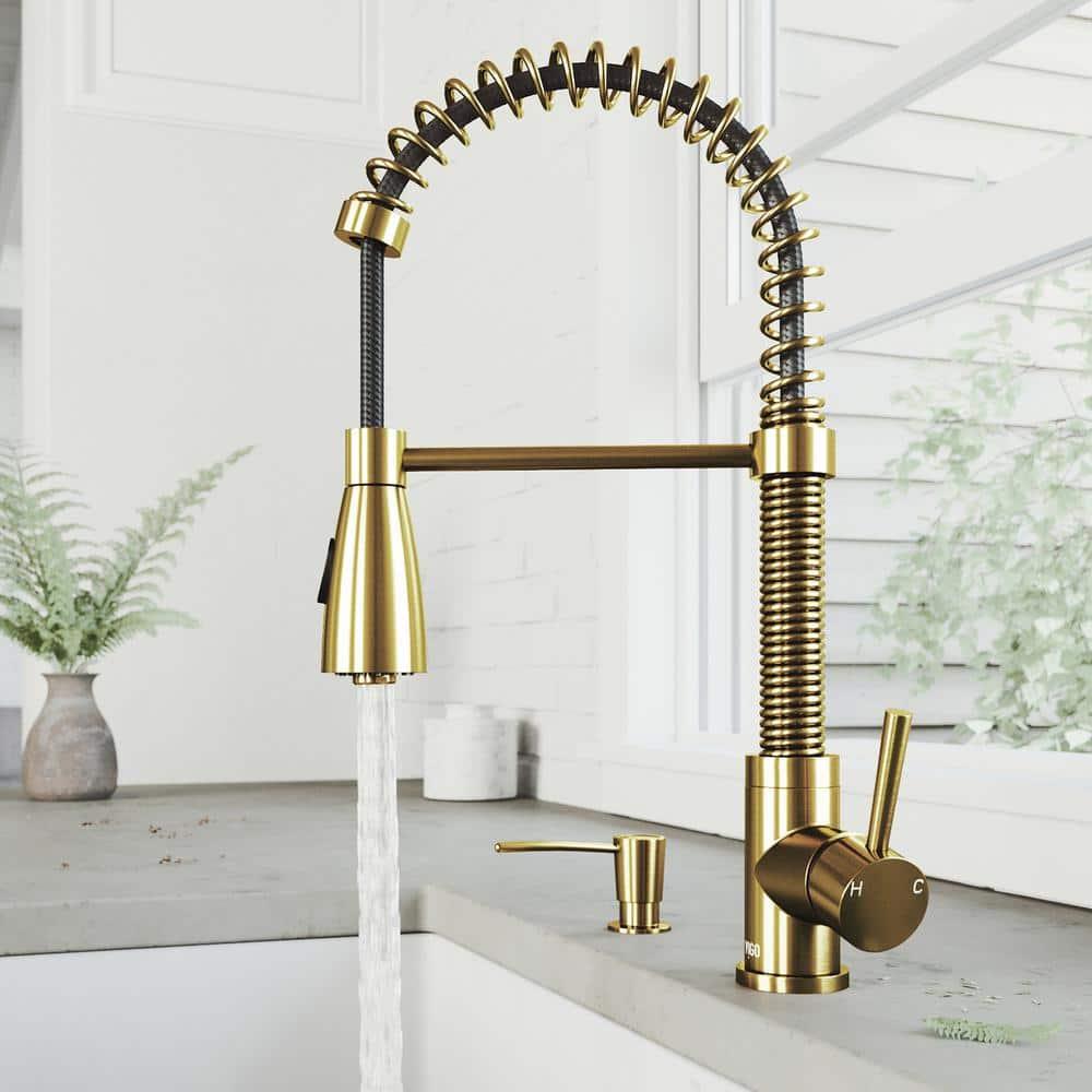 Brant Pull Down Single Handle Kitchen Faucet with Optional Soap Dispenser