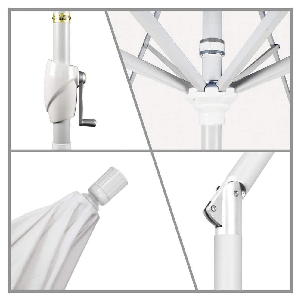 California Umbrella 7.5' Patio Umbrella in Olefin White/Matted White