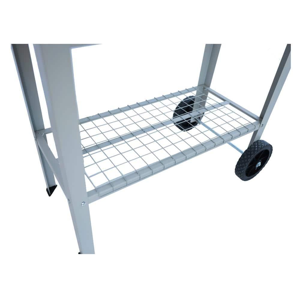 Gray Metal Mobile Raised Garden Bed Cart with Wheels