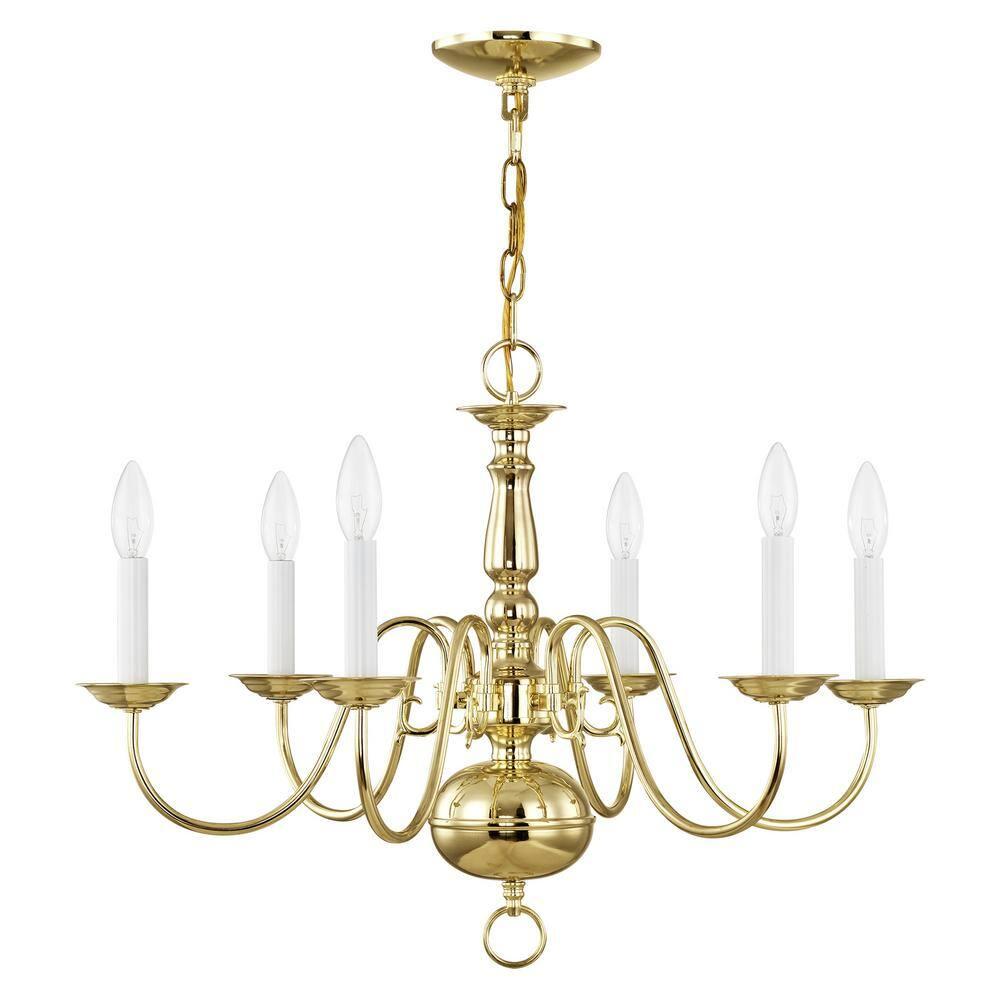 Livex Williamsburgh Chandelier in Polished Brass