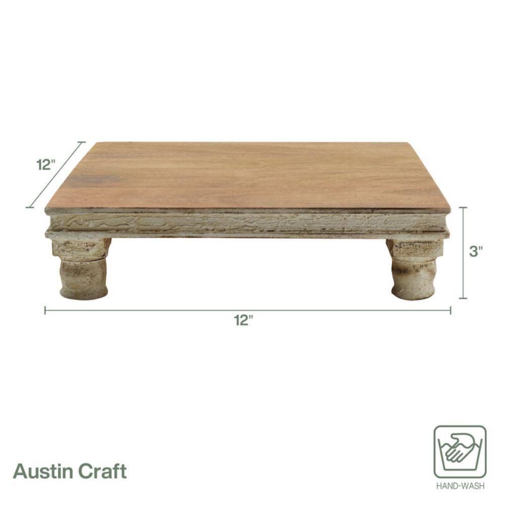 Fitz and Floyd Austin Craft Raised Mango Wood Serving Board, 12-Inch