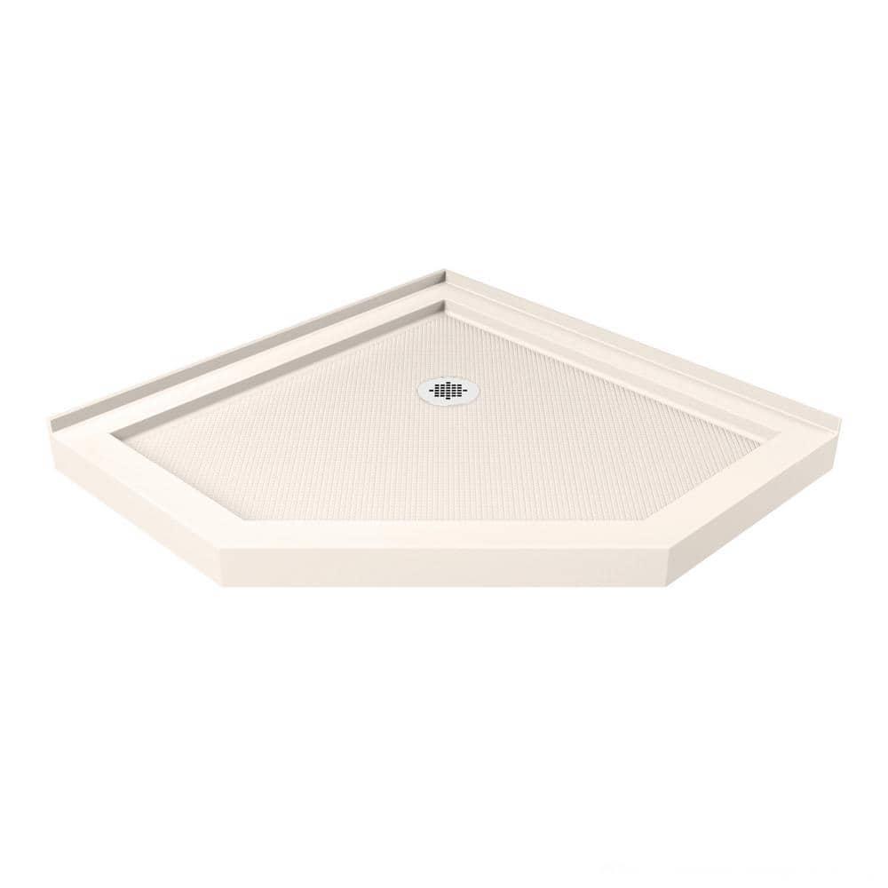 Prism 42" W x 42" D x 74.75" H Frameless Neo-Angle Reversible Shower Kit with Towel Bar and Base Included