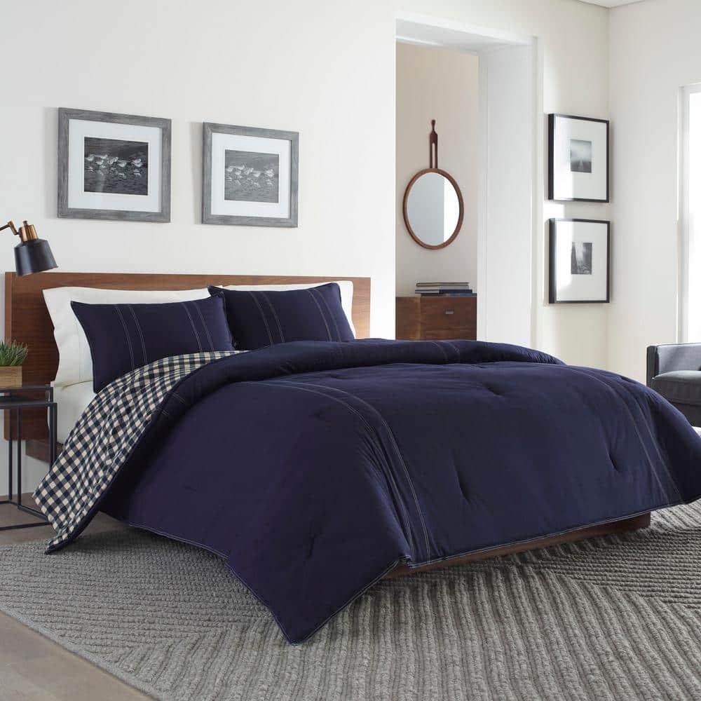 Eddie Bauer Portage Lewis Eddie Bauer Navy Cotton Reversible Comforter Set