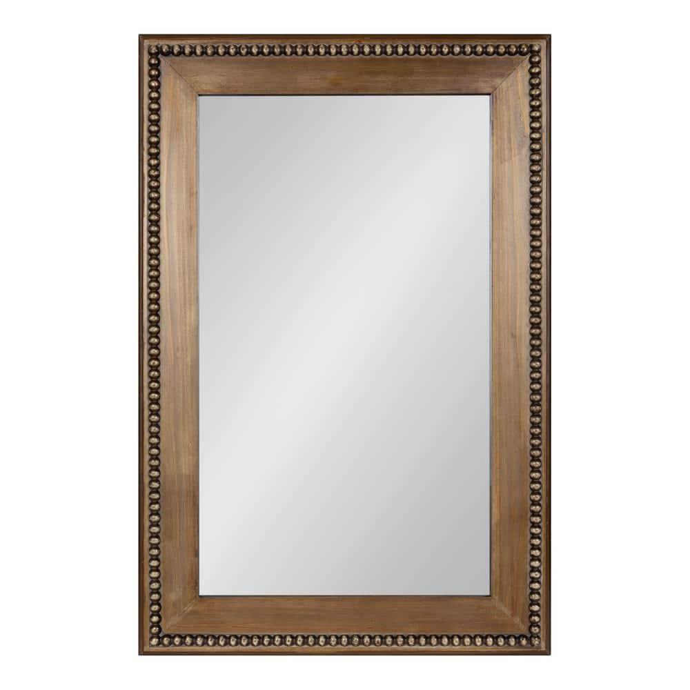 24" x 36" Strahm Wood Framed Wall Mirror Rustic Brown - Kate & Laurel All Things Decor: Modern Rectangle, No Assembly Required