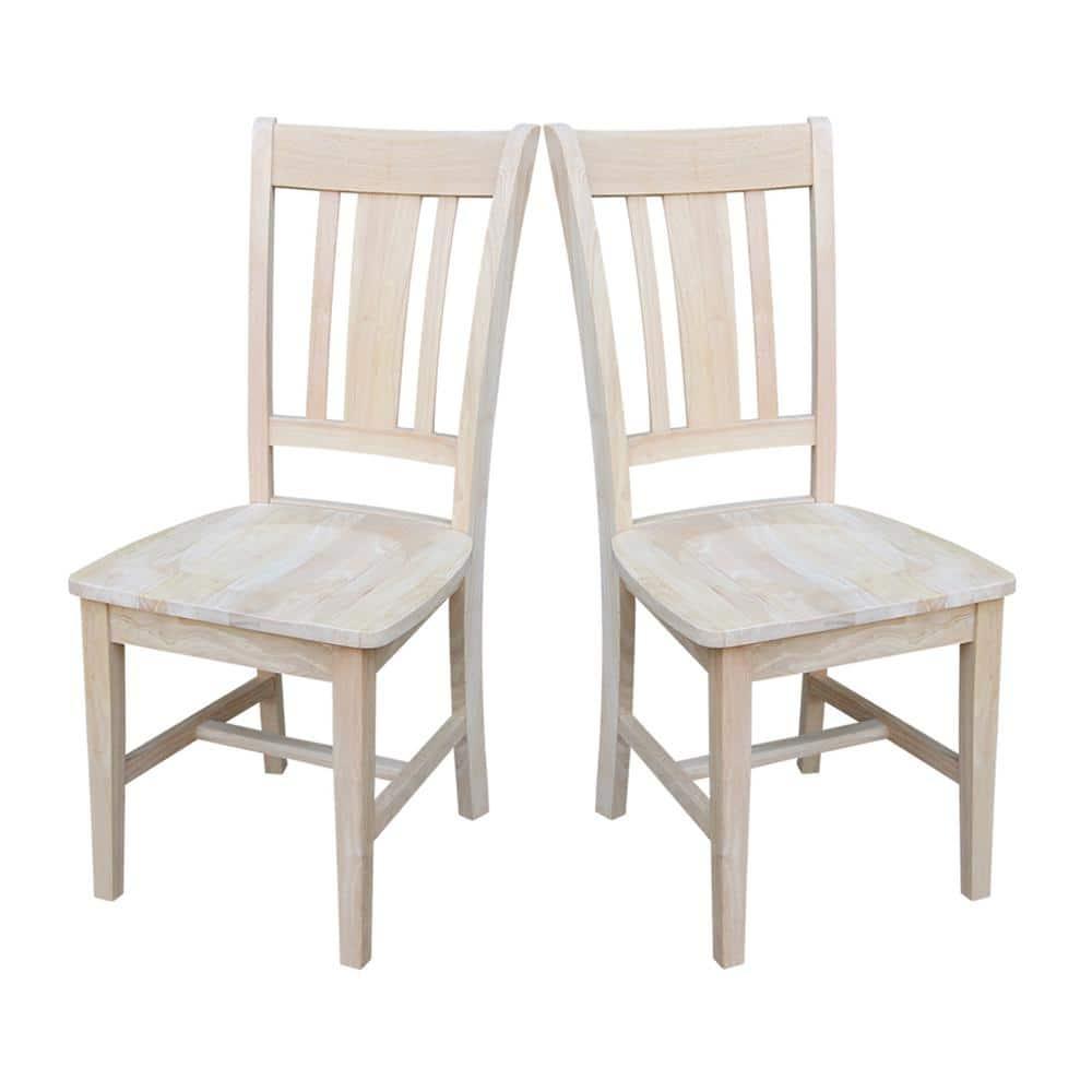 Set of 2 San Remo Splatback Chairs Wood - International Concepts: Solid Parawood, Unupholstered