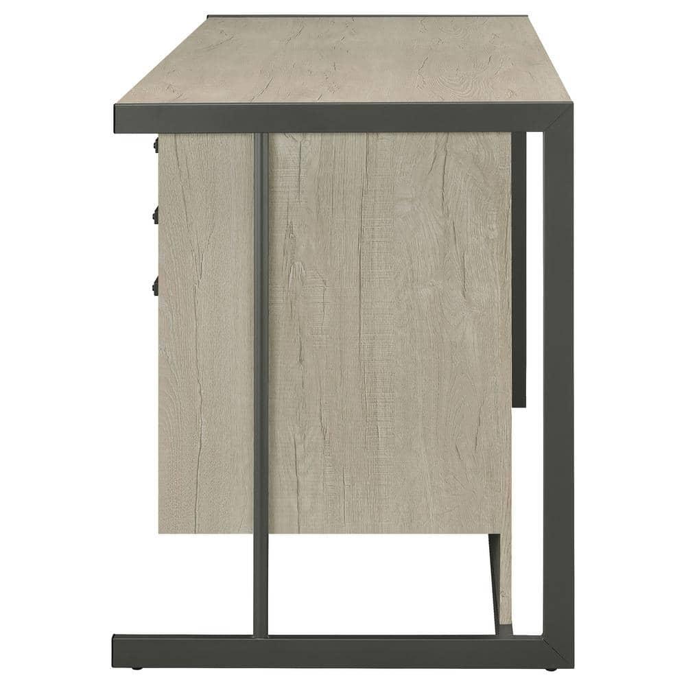 Coaster Loomis 4-drawer Modern Wood Office Desk in Whitewashed Gray