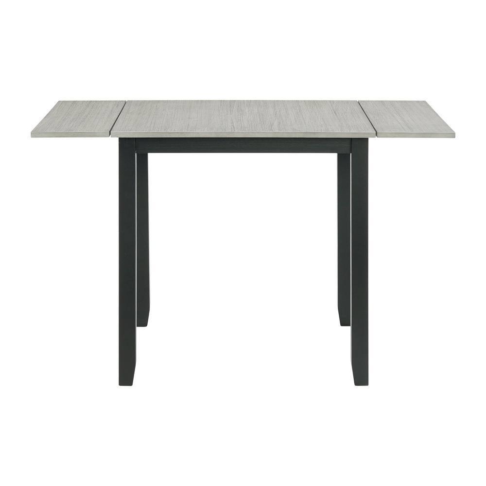 Picket House Furnishings 3pc Tuttle Drop Leaf Extendable Dining Table Set and 2 Chairs Gray/Black: Modern Rectangle Shape, Upholstered Chairs