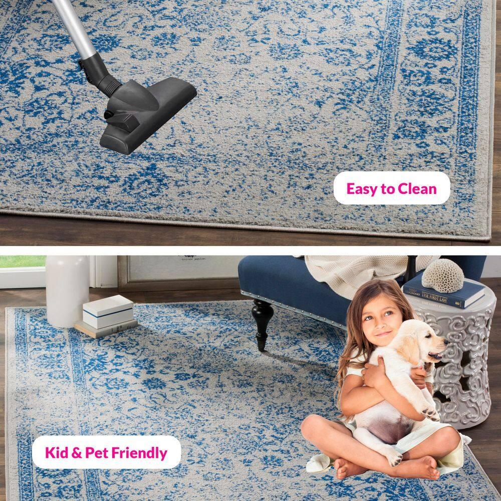 Adirondack ADR109 Machine Made Indoor Area Rug - Grey/Blue - 4'x4' - Safavieh