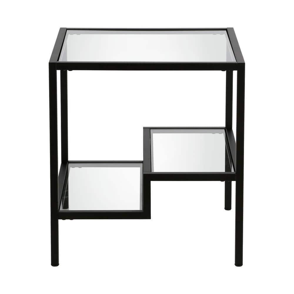 Evelyn&Zoe Lovett 20" Wide Square Side Table, Blackened Bronze