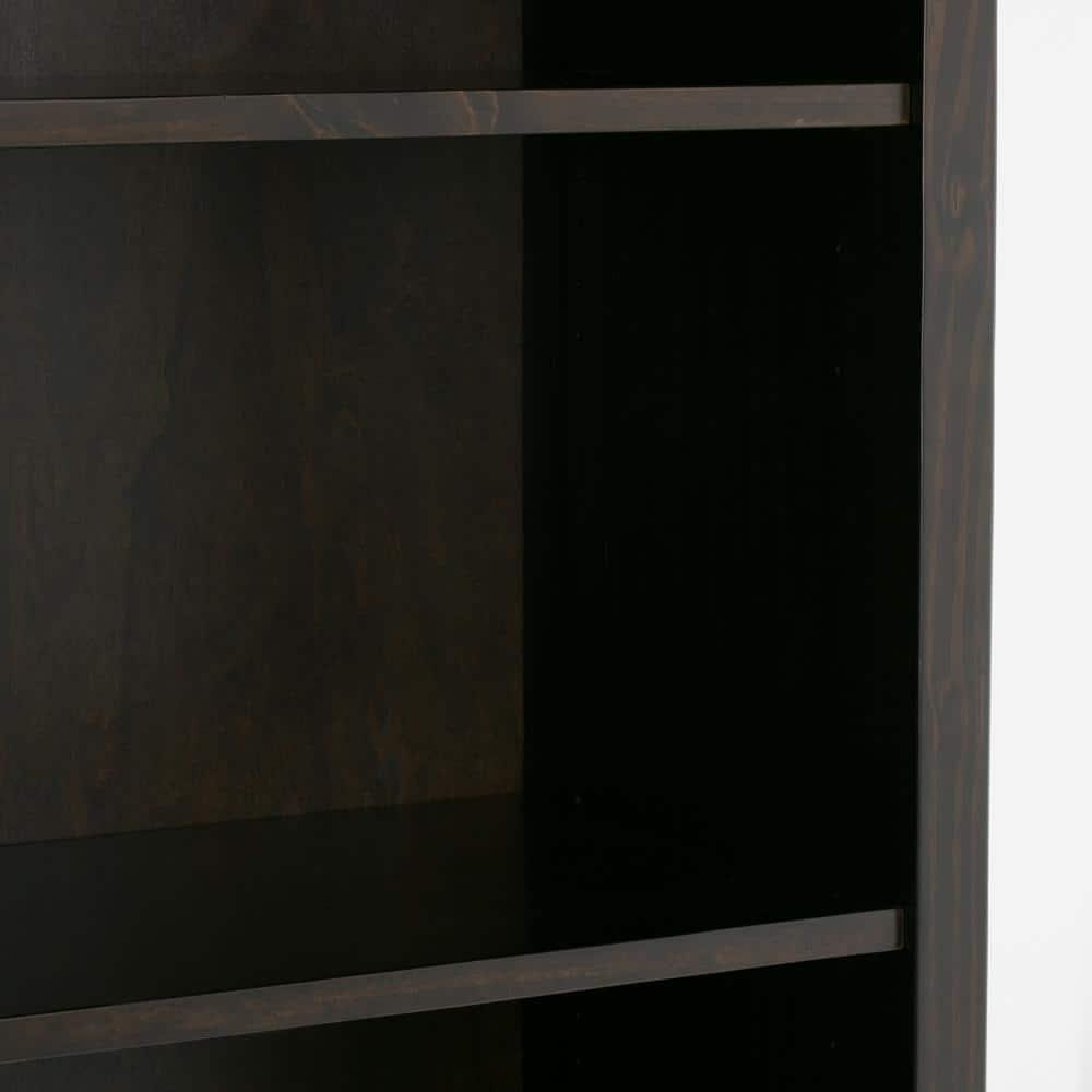 Simpli Home Amherst 30"W Solid Wood 5 Shelf Bookcase with Adjustable Shelves