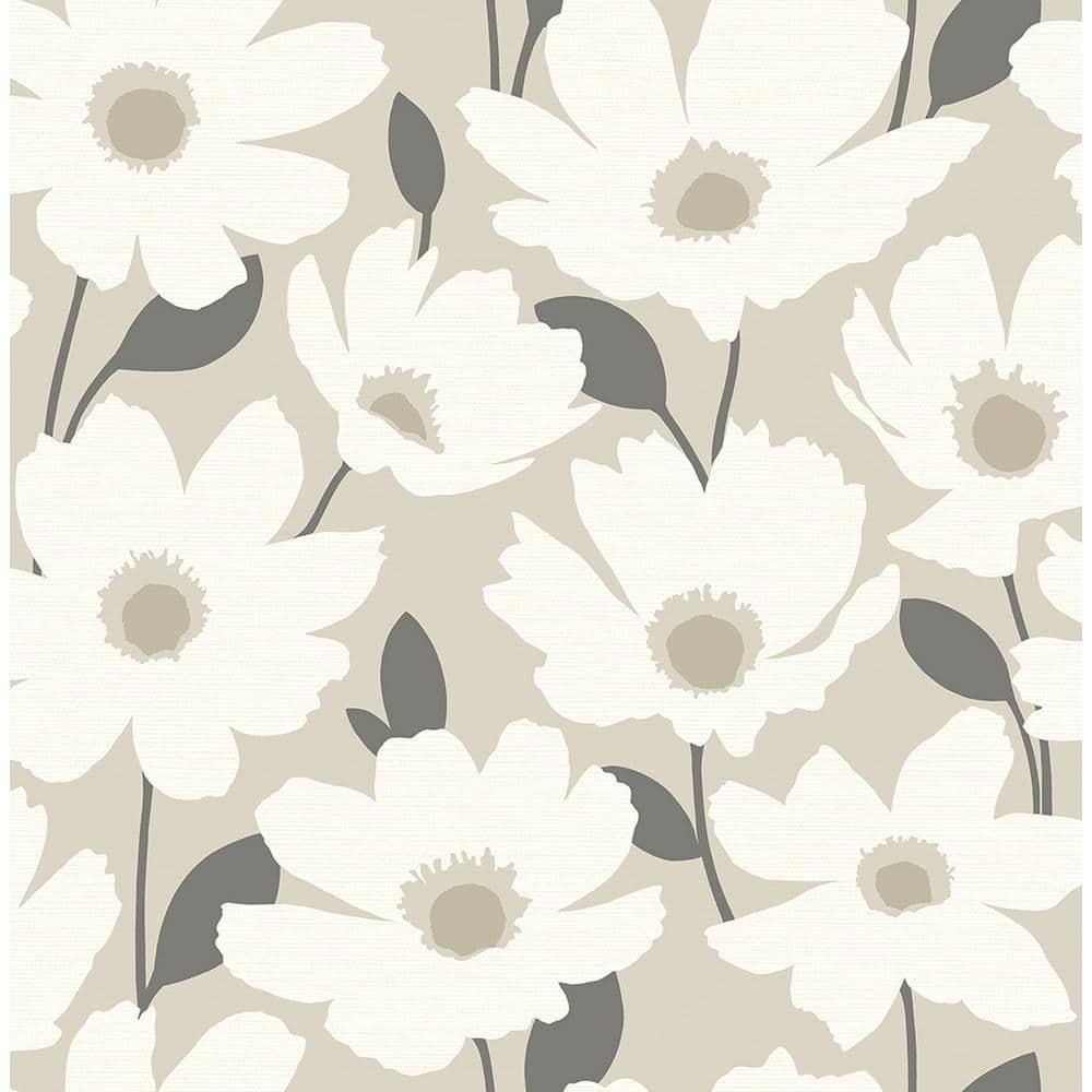 Brewster Astera Beige Floral Wallpaper