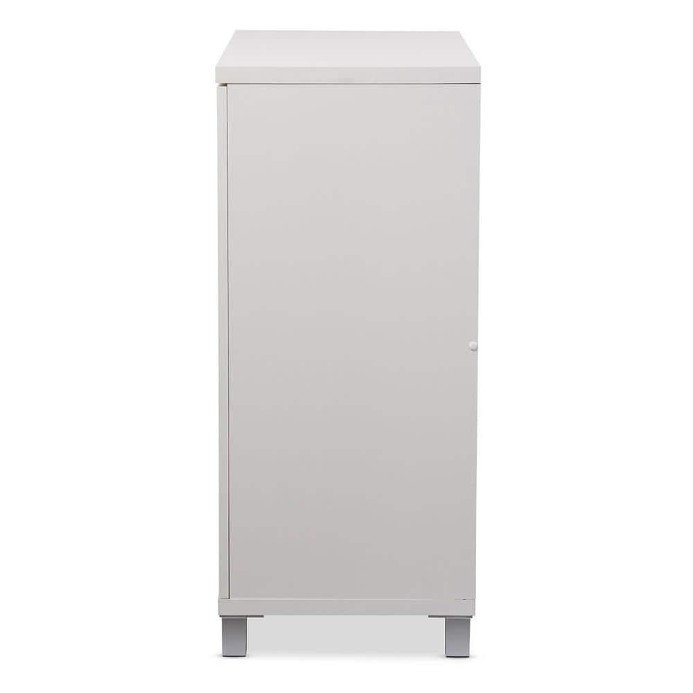 Marcy Modern and Contemporary Wood Entryway Storage Sideboard Cabinet - White - Baxton Studio: Engineered Wood, 5 Shelves, Bag Organizer