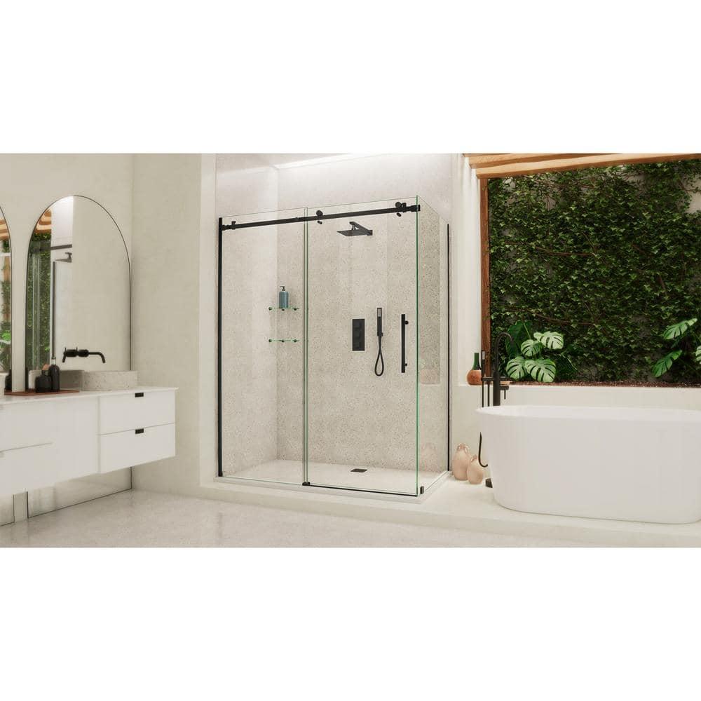 Enigma Air 60.38" W x 34.75" D x76" H Frameless Rectangle Walk In Shower Enclosure