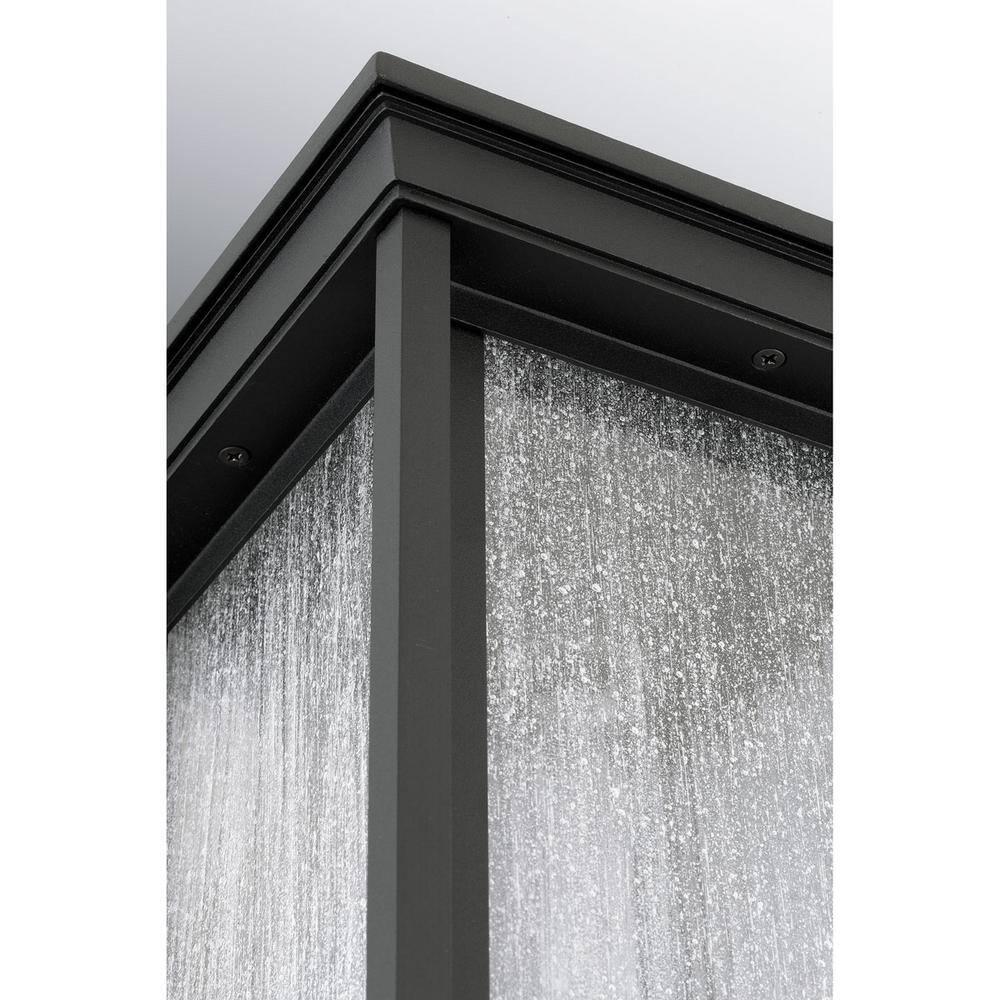 Progress Lighting Endicott 1-Light Outdoor Wall Lantern, Textured Black, Linen Glass Shade