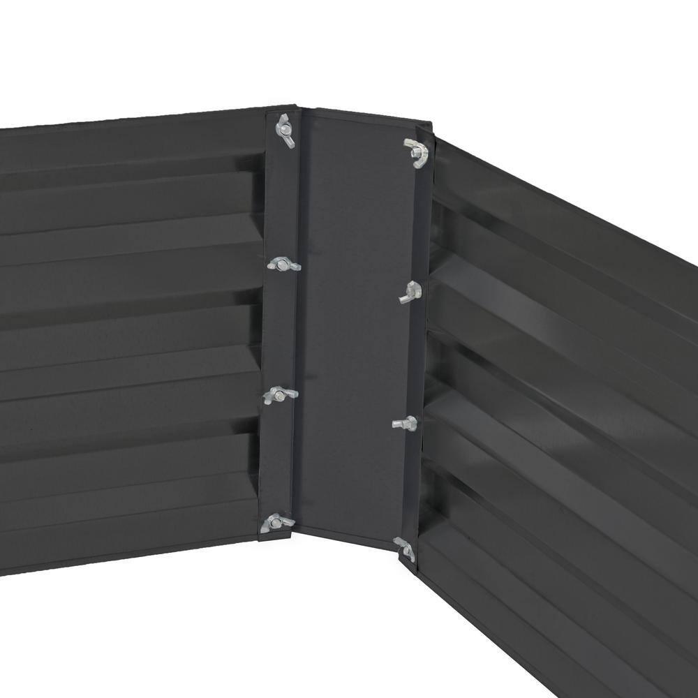 Sunnydaze Galvanized Steel Hexagon-Shaped Raised Garden Bed - Gray